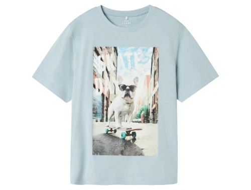 Name It t-shirt celestial blå med skater print